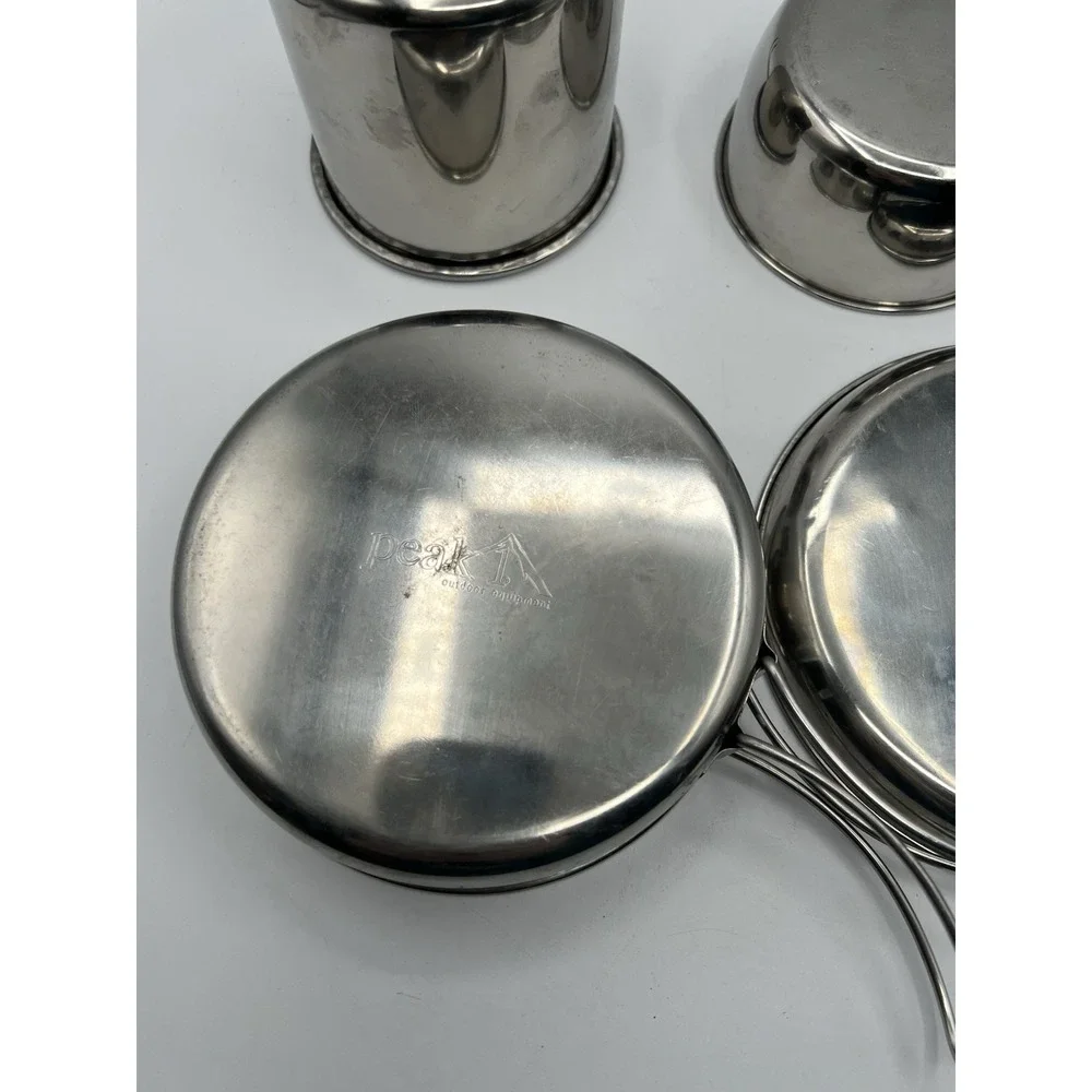 Peak‎ 1 Stainless Steel Camping Backpacking Cup Plate Pan With Handle Lot